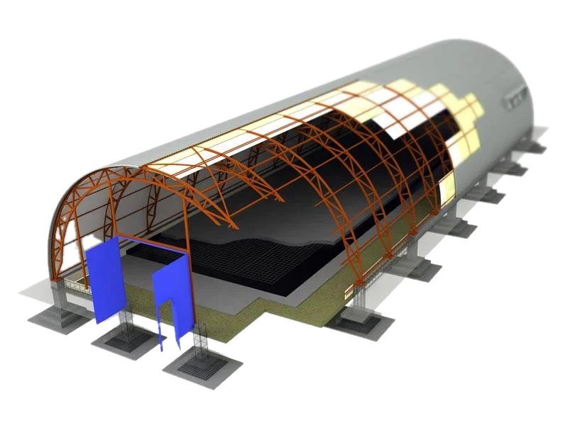 Строительство арочных ангаров